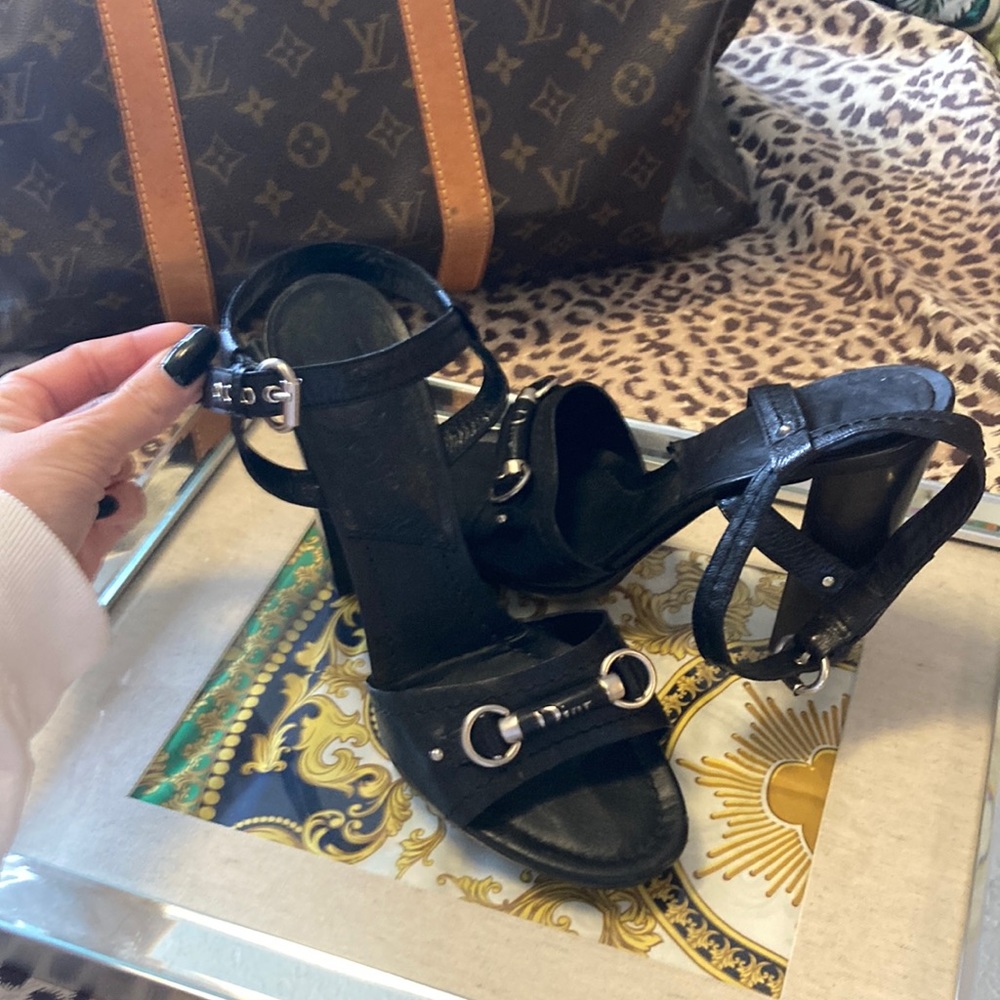 Dior black heeled sandals 40